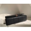 Chanel lampskin classic flap black 25cm rose gold hardware bag
