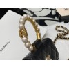 Chanel super mini flapbag with pearl handle