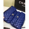 CHANEL 1112 Blue Medium Size 2.55 Lambskin Leather Flap Bag With Gold/Silver Hardware