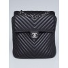 Chanel Chevron Lambskin Black Silver Hardware Large Backpack