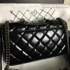 Chanel Black Oil Wax Leather Perfect Edge Bag Silver A14041 VS09833