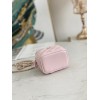 Chanel case pink handle leather bag