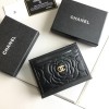 Chanel black rose card holder