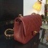 Chanel 20cm Classic Flap Bag Burgundy Caviar Leather sliver&gold hardware