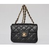 CHANEL 1112 Black Lambskin Leather Flap Bag With Gold Hardware