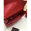 CHANEL 1112 Red Large Size 30cm Lambskin Leather Flap Bag With Gold/Silver Hardware