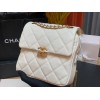 Chanel white caflskin leather backpack