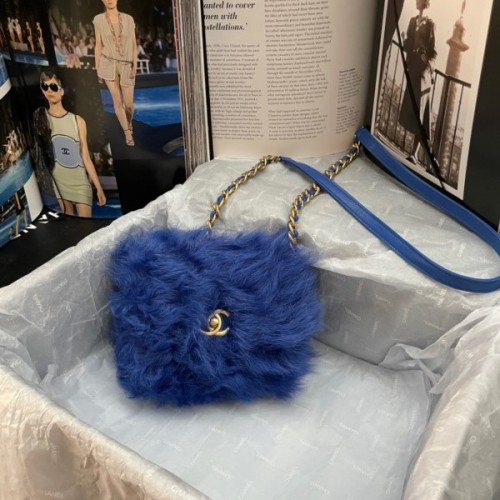 Chanel Shearling Lambskin Blue