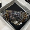 Chanel 25cm Tweed & Gold-Tone Metal Black Double Flap Bag