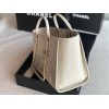 Chanel Deauville White Leather Tote Shopping Bag