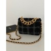 Chanel mini 19 flap tweed black bag