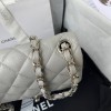 Chanel 17cm Classic Flap Bag Grey Caviar Leather silver hardware USD 290.00
