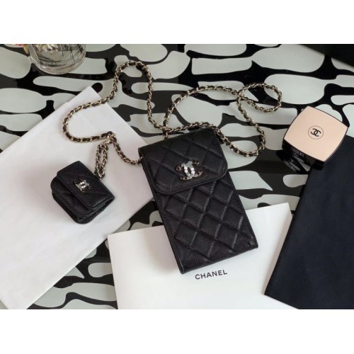 Chanel air pod phone case black