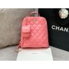 Chanel pink lampskin backpack