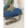 Chanel CF flapbag denim 24k gold hardware large bag