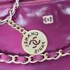 Chanel hot pink leather tote shopping medium bag