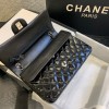 Chanel blue patent leather CF flap bag 25cm