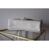 Chanel 22k Calfskin & Gold-Tone Metal White Bag