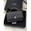 Chanel woc caviar handle black leather bag