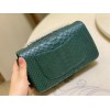 Chanel Classic Green Python Mini Bag