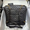 Chanel Chevron Lambskin Black Gold Hardware Large Backpack