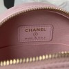 Chanel 22S Quilted Caviar Pink Mini Round Clutch