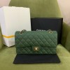 Chanel green caviar flap bag 25cm
