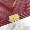 Designer Chanel Chevron Medium Boy Bag Burgundy A67086 VS06664