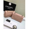 CHANEL 1112 Pink Large 2.55 Calfskin Leather Flap Bag with Gold Hardware