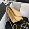 Chanel woc 19cm calfskin beige leather bag