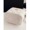 Chanel square vanity white leather mini bag