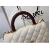 Chanel Coco flap bag white handle 24 cm