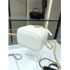 Chanel case white handle leather bag