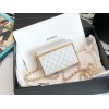 Chanel 22A metal white case bag