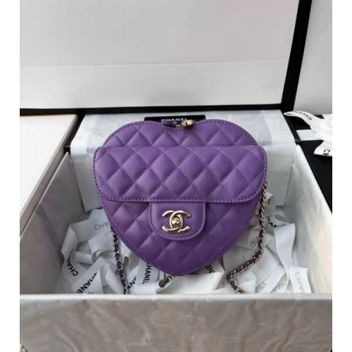 Chanel New Heart Shaped Bag AS2060 Purple