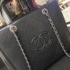 Chanel Quilted Calfskin Shopping Tote Bag Black