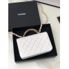 Chanel woc caviar handle white leather bag