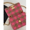 Chanel mini 19 flap tweed pink black bag