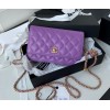 Chanel woc wallet on chain gold 19cm purple