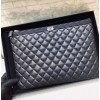 Chanel pouch lampskin silver hardware