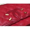 Chanel Woc CC caviar leather red 19cm