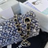 Chanel flap bag sequen blue 20cm AO112