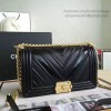 Chanel Chevron Medium Boy Bag Black A67086 VS00849