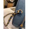 Chanel round caviar denim bag