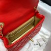 Chanel Lambskin & Gold-Tone Small Metal Flap Bag Red 20cm
