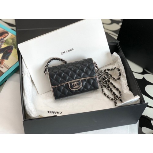 Chanel 22A metal black case bag