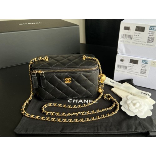 Chanel Vantiy Case Black Leather Bag