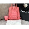 Chanel pink lampskin backpack