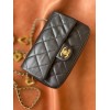 Chanel heart chain black lambskin bag