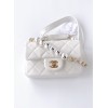 Chanel flap lampskin pearl white bag